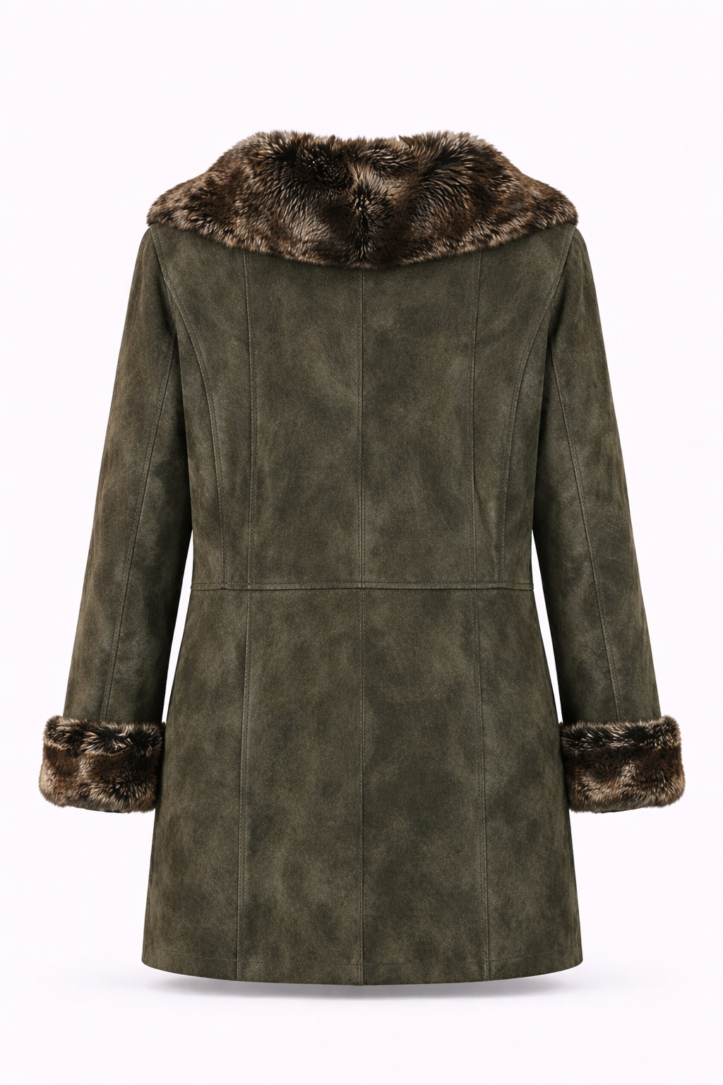 Vintage real leather & fur coat