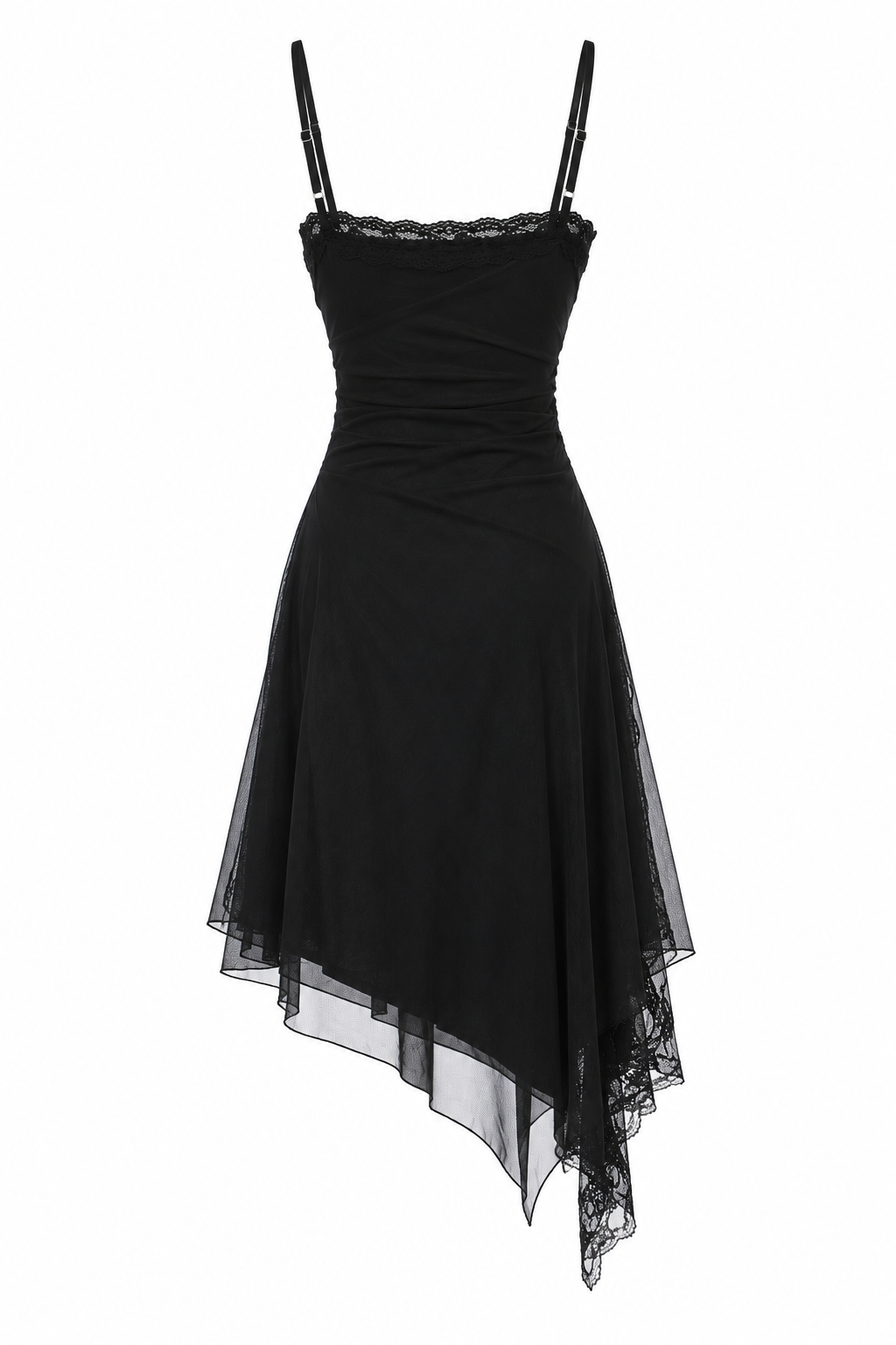 Vintage asymmetrical dress with lace details