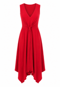 Elastic dress whith front knot