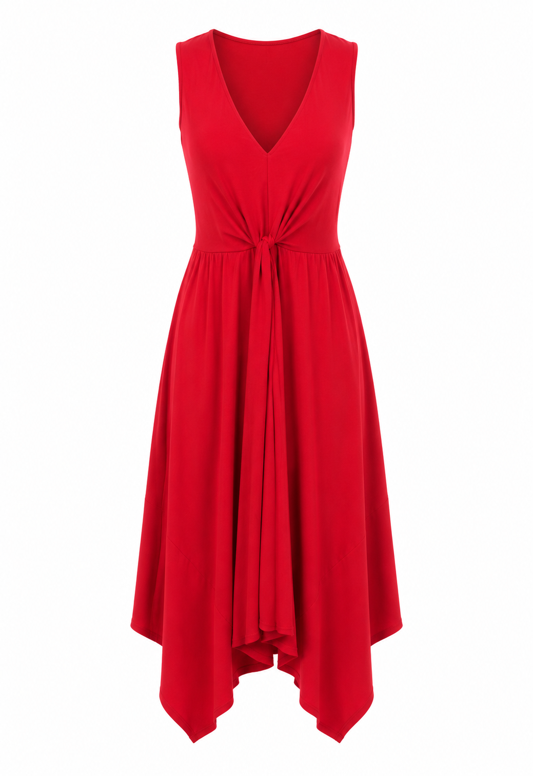 Elastic dress whith front knot