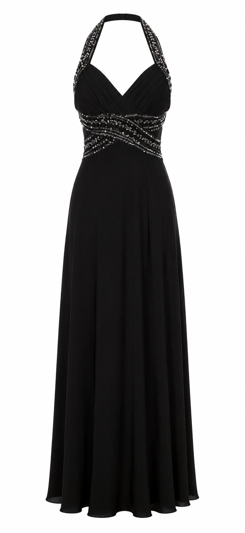Backless beaded occasional dress