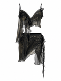 Cinema wet look super mini skirt set