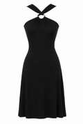 Mini black dress with metallic hoop