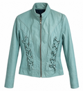 Corset effect real leather jacket