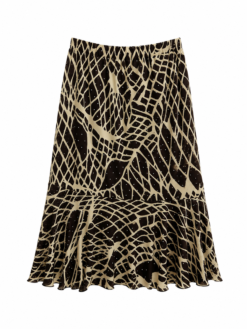 Midi asymmetrical skirt with small sequins