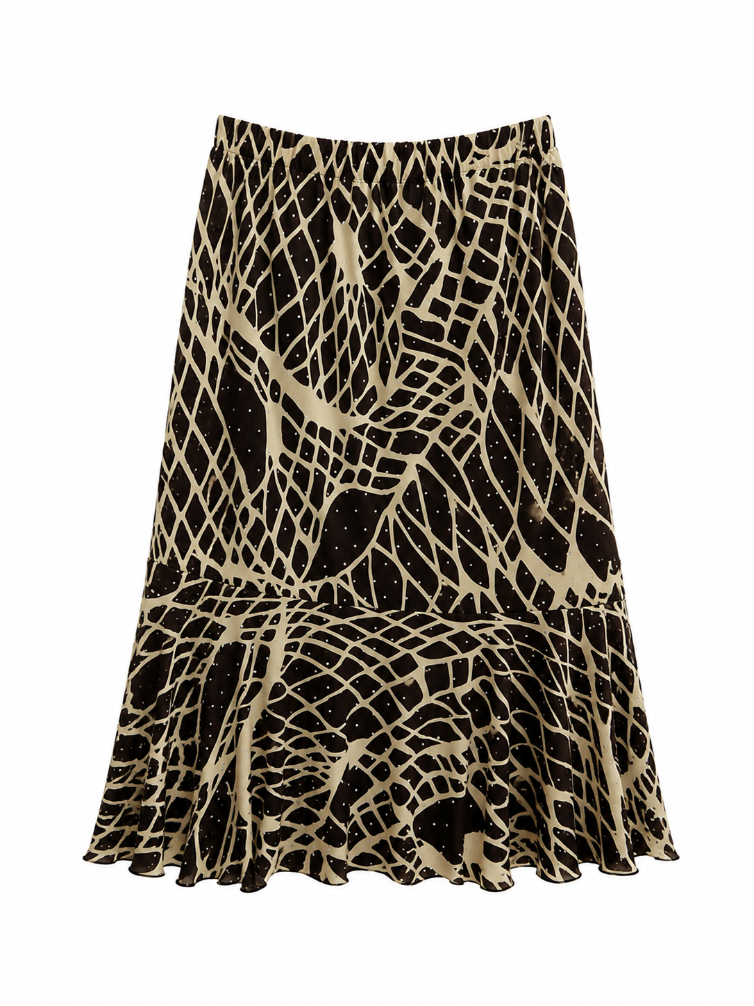 Midi asymmetrical skirt with small sequins