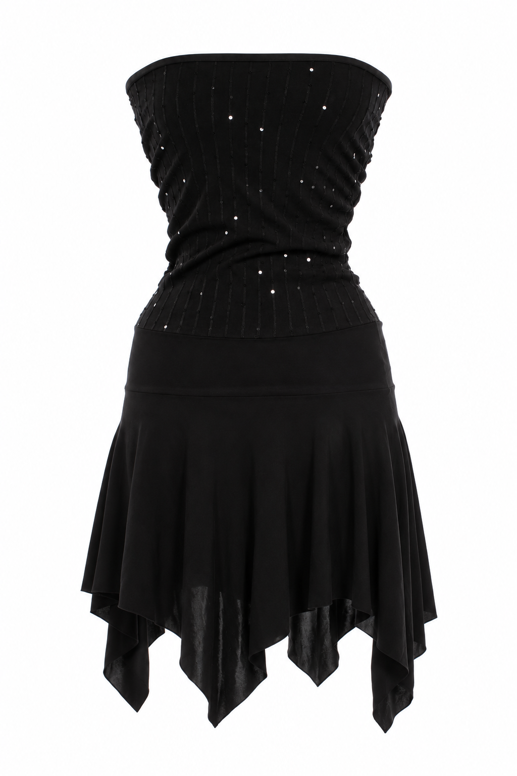 Strapless dress with sequins