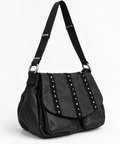 Real leather shoulder bag with patchwork detail