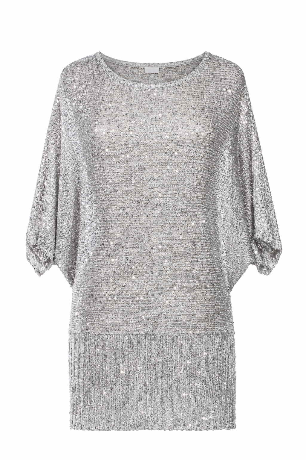 Knitted dress/top with butterfly sleeves and sequins