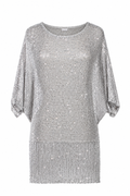 Knitted dress/top with butterfly sleeves and sequins