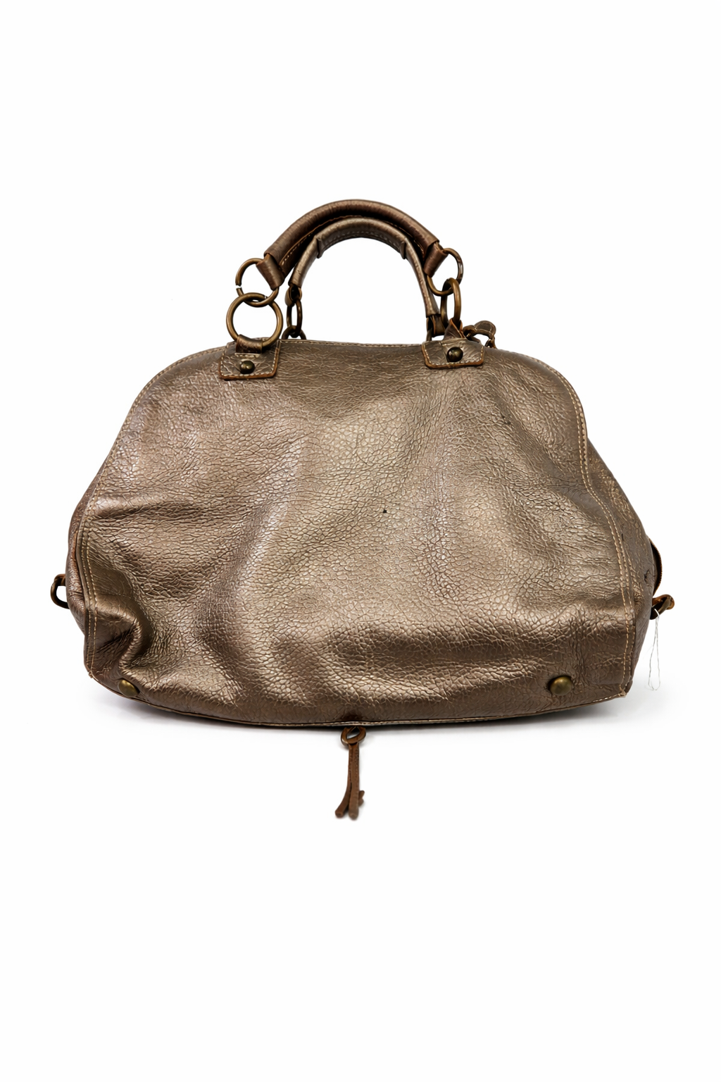Italian leather silver-ish bag