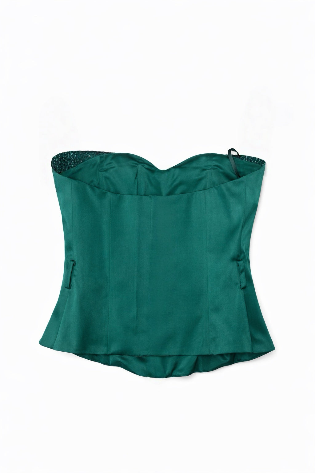 Satin corset with sequin details