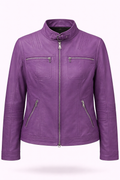 Lilac / purple leather biker jacket