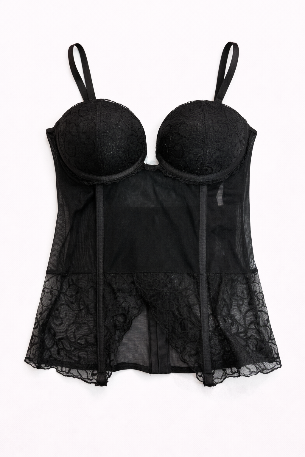 Vintage black lace corset