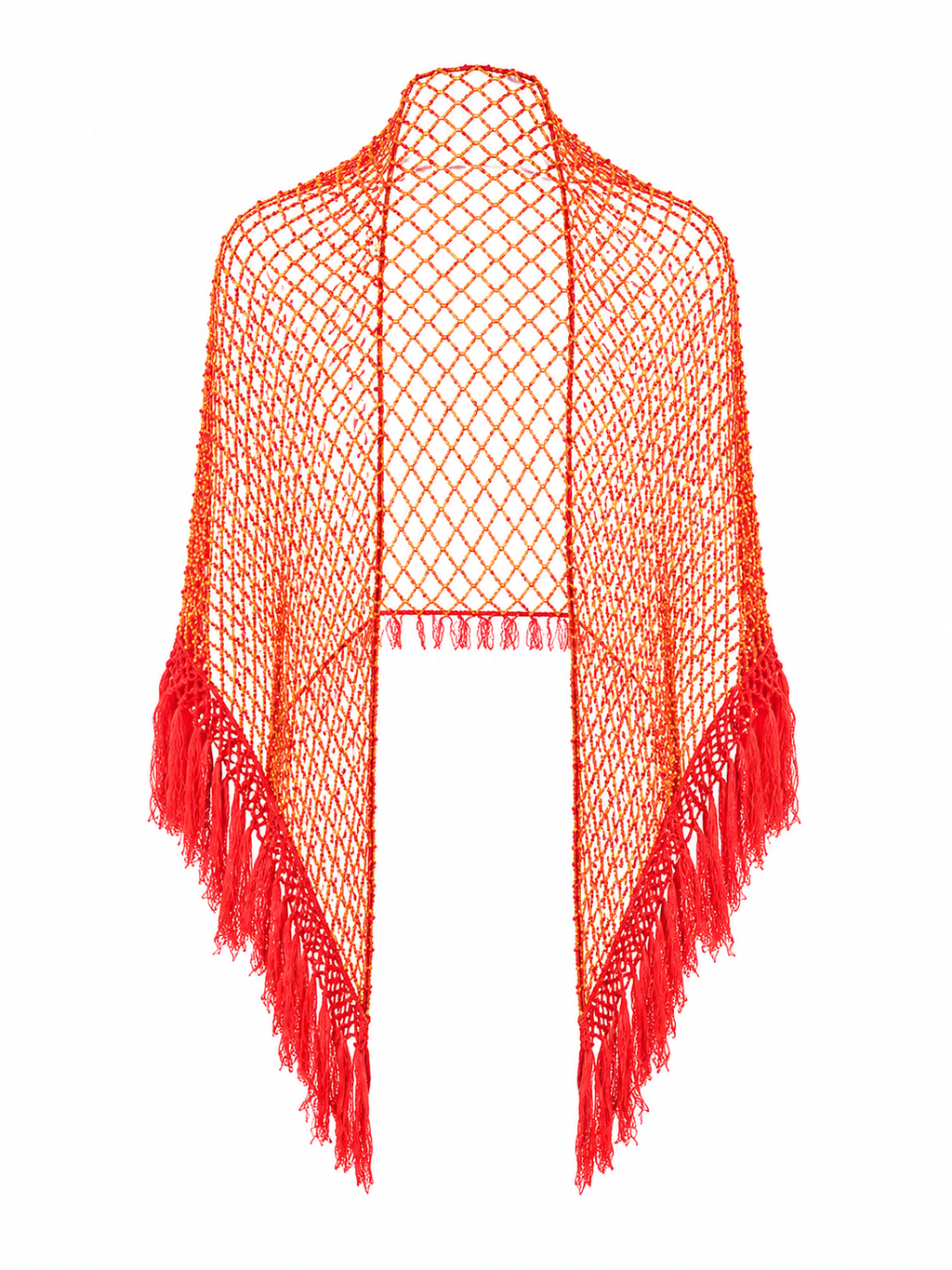 Hand beaded crochet shawl