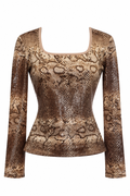 Animal printed leatherette top