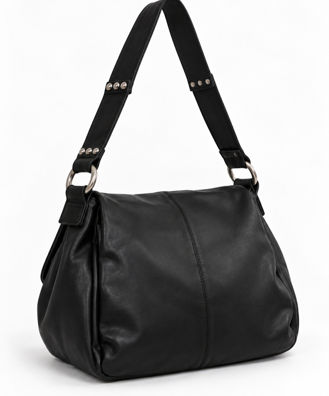 Real leather shoulder bag with patchwork detail