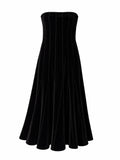 Strapless velvet gown