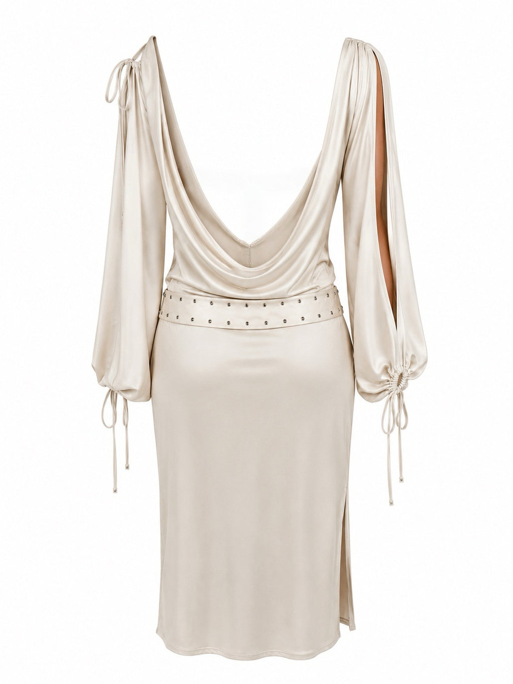 Cinema asymmetrical belted  dress