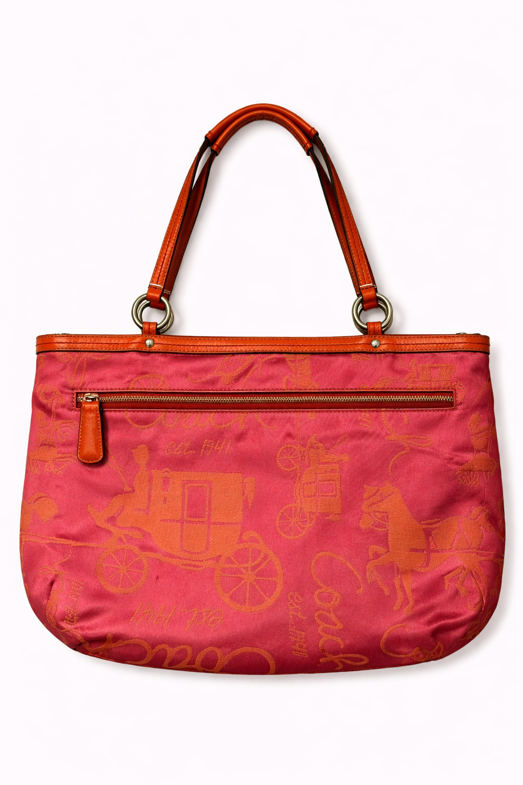 Satin canvas coach bag