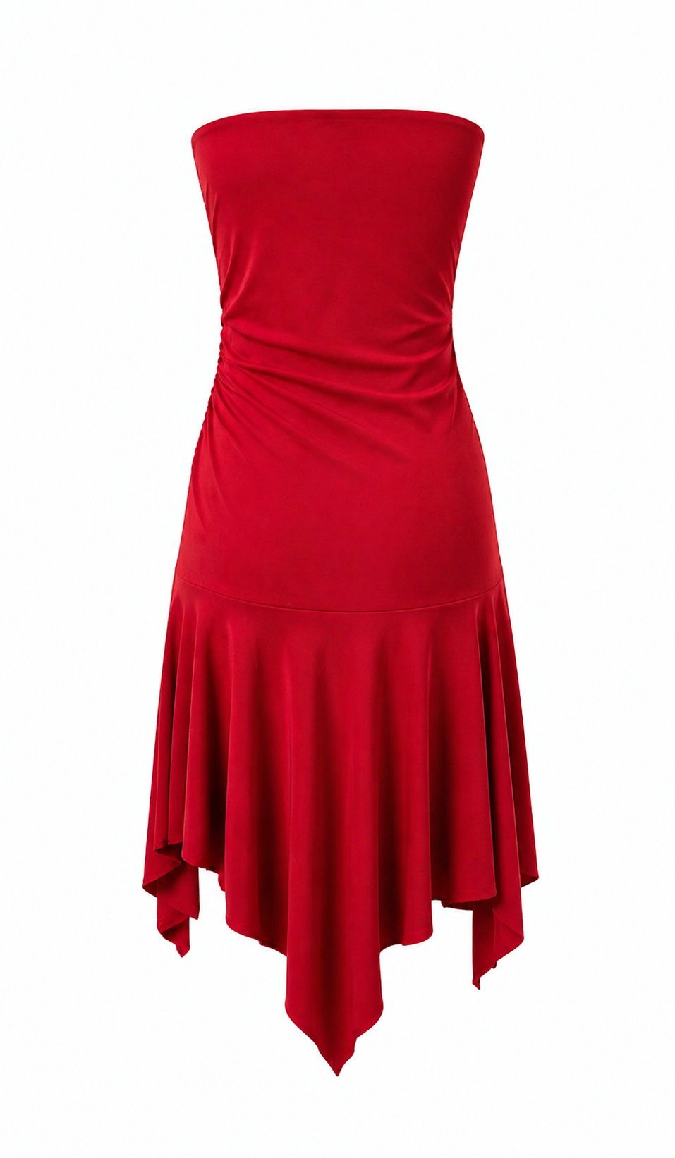 Strapless asymmetrical dress
