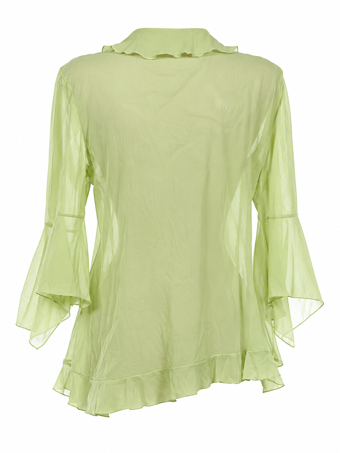 Semi sheer ruffled cardigan / blouse