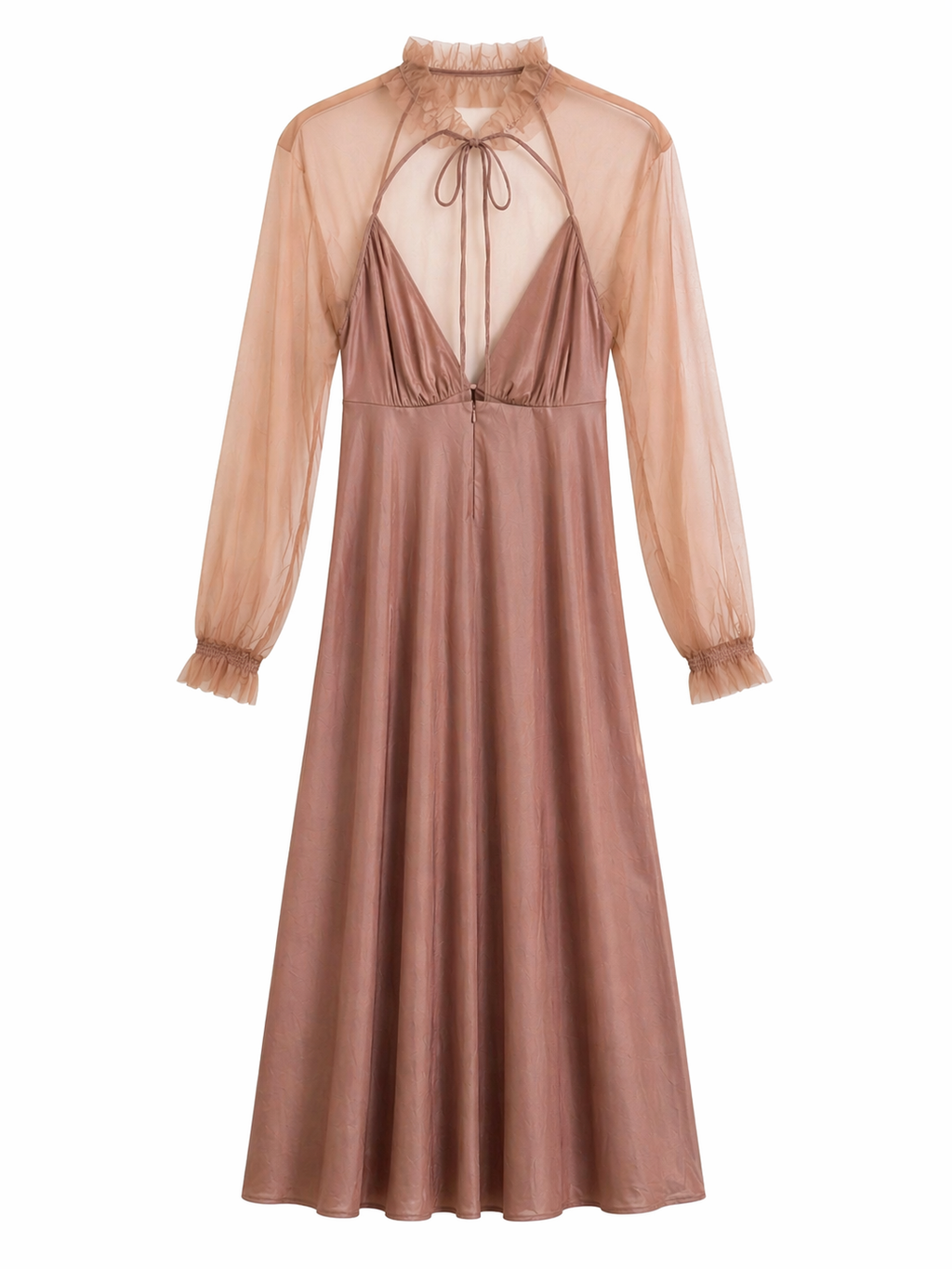 Deadstock dress with sheer sleeves