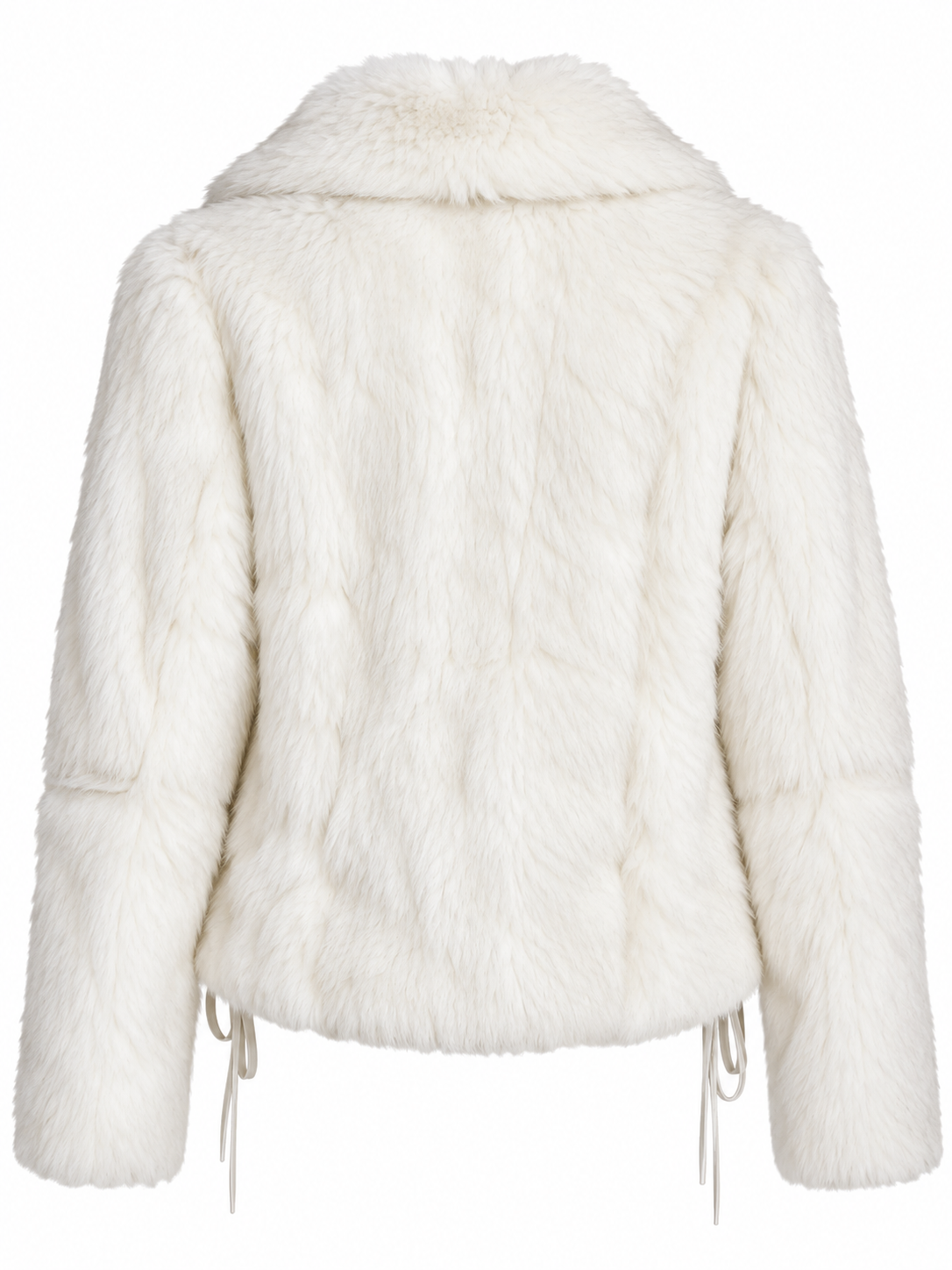 Vintage real fur jacket with leather corset details