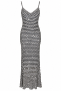Maxi crochet dress with inside lining