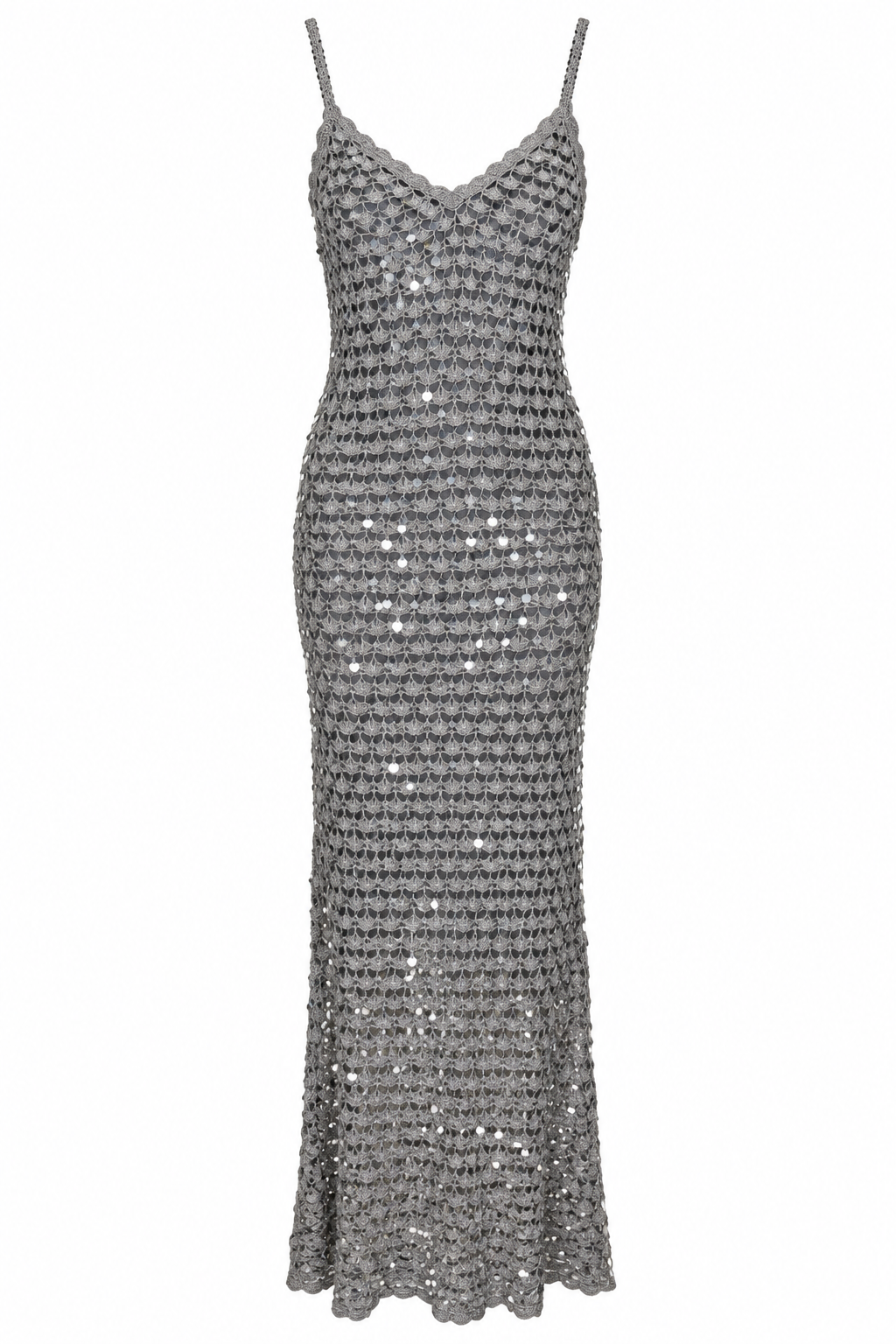 Maxi crochet dress with inside lining