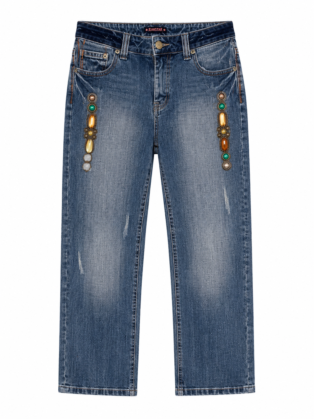 Embellished capri jeans