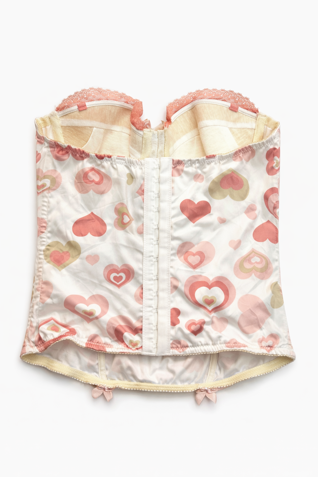 Cute satin corset with heart prints