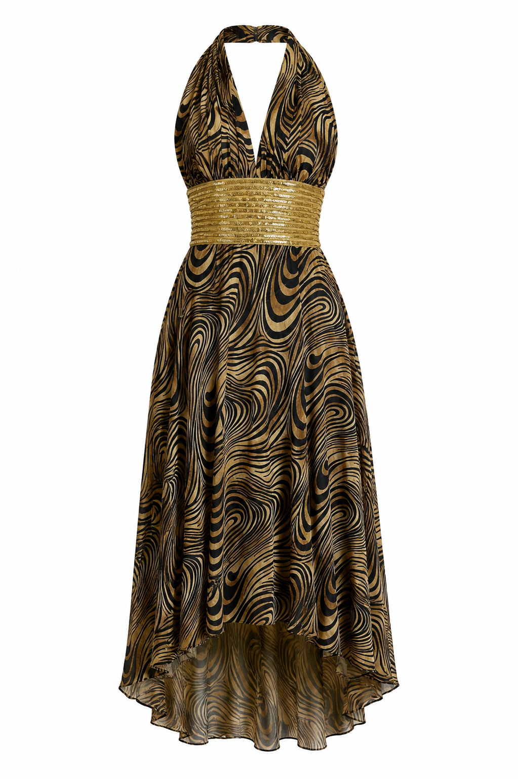 Backless halter neck dress