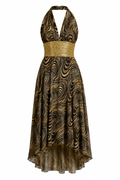 Backless halter neck dress