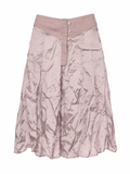 Shiny cracked satin midi skirt