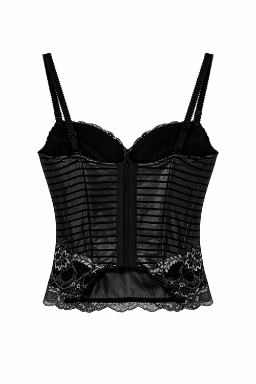 Black corset with silver details