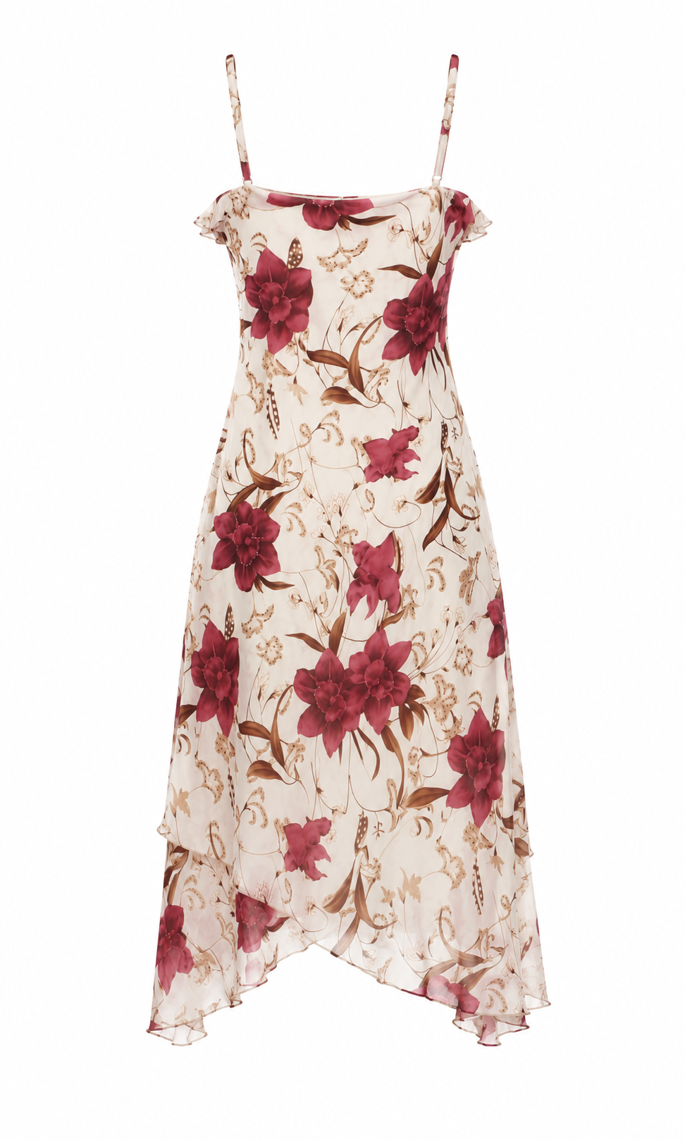 Summer floral dress with small beads