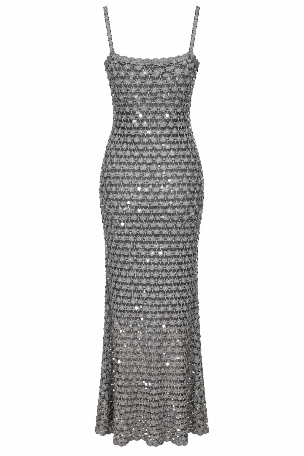 Maxi crochet dress with inside lining
