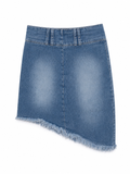 Denim mini asymmetrical skirt