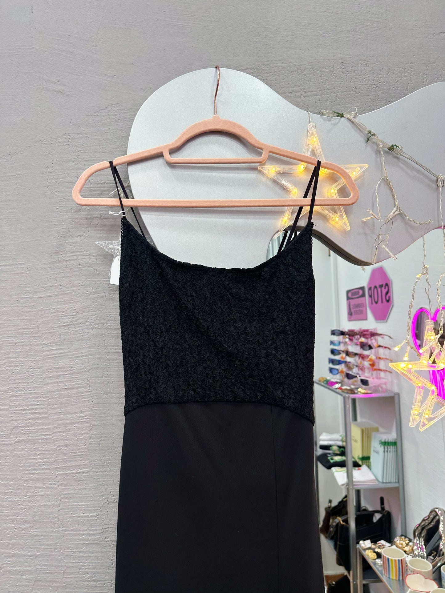 90s strappy dress with lace