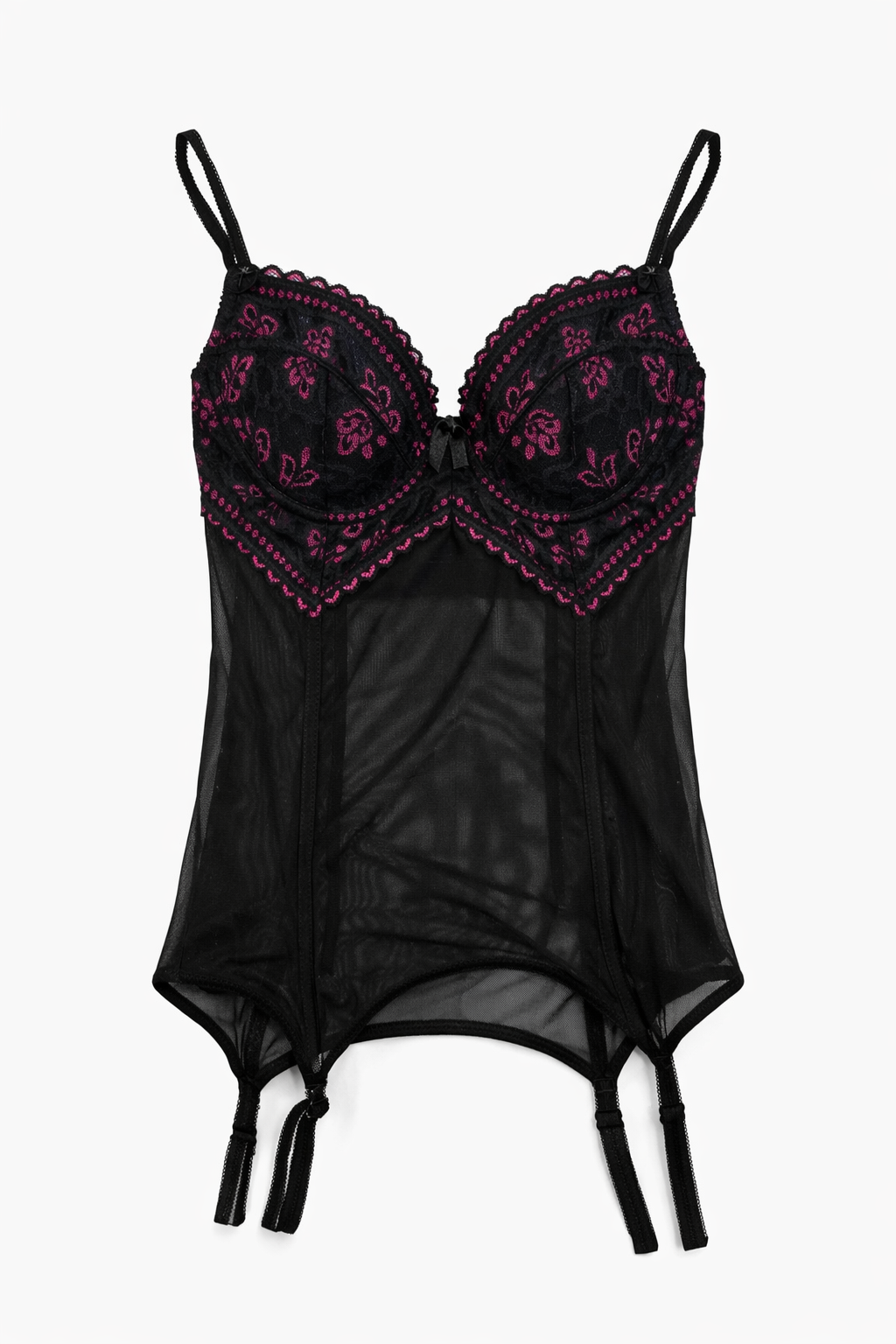 Lace & mesh corset top