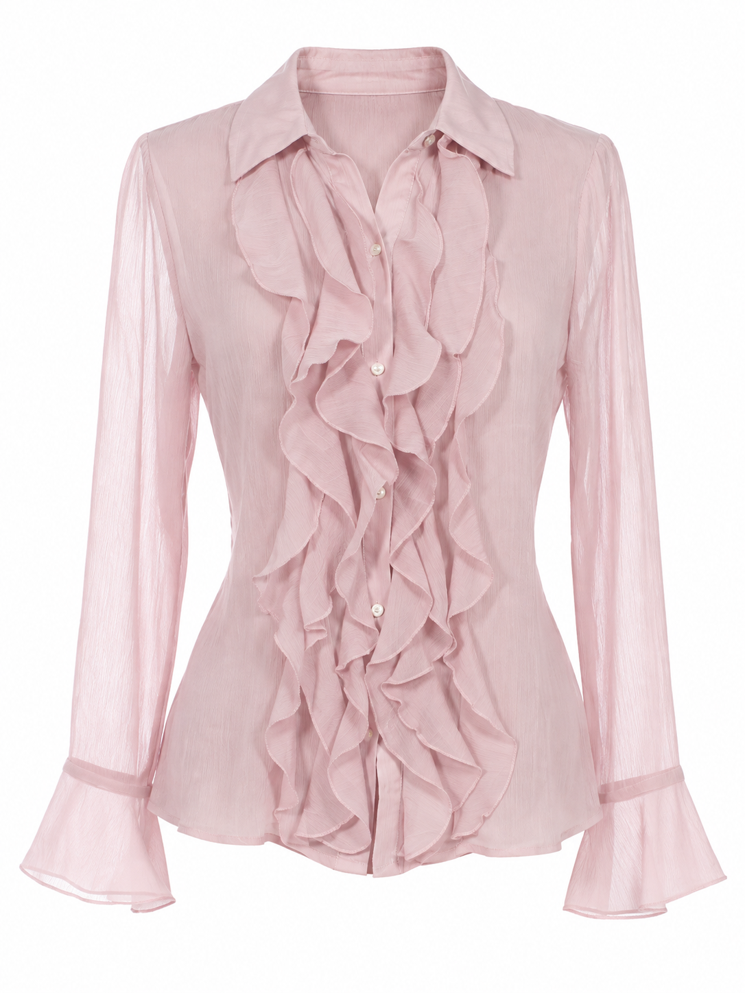 Ruffle dusty pink shirt