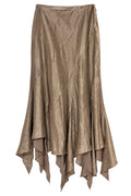 Metallic asymmetrical skirt