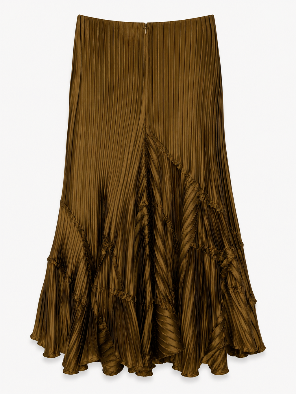 Vintage taffeta pleated & ruffled skirt