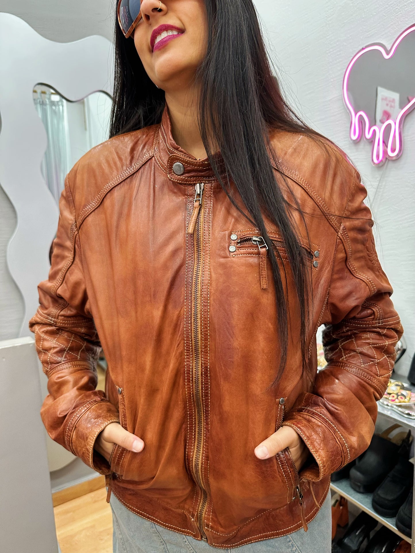 Biker leather jacket