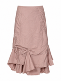 Taffeta ruched midi skirt