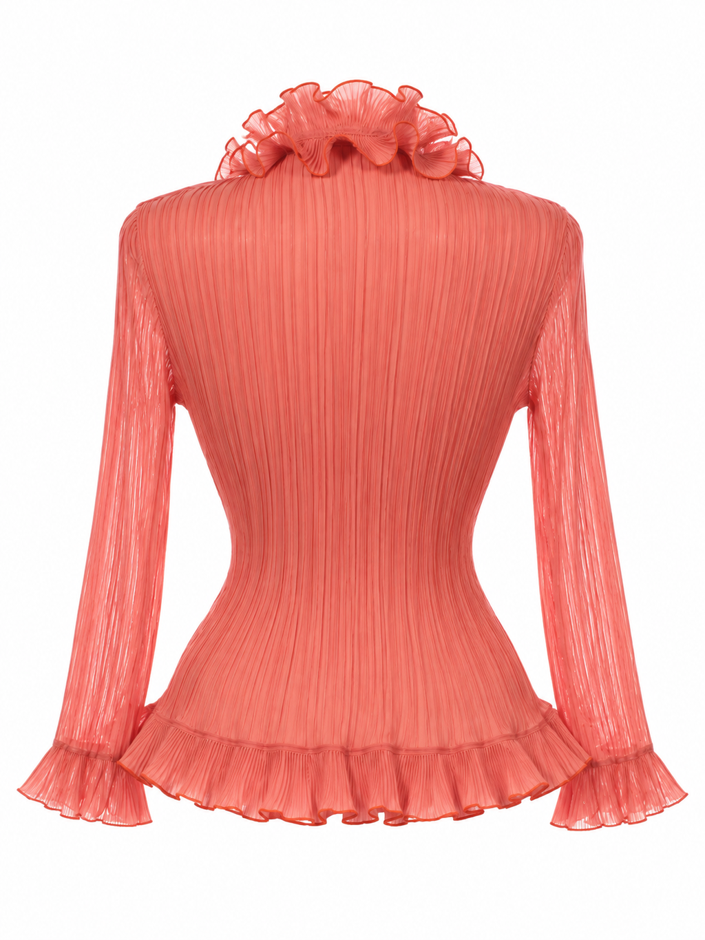 Pleated shirt with ruffles