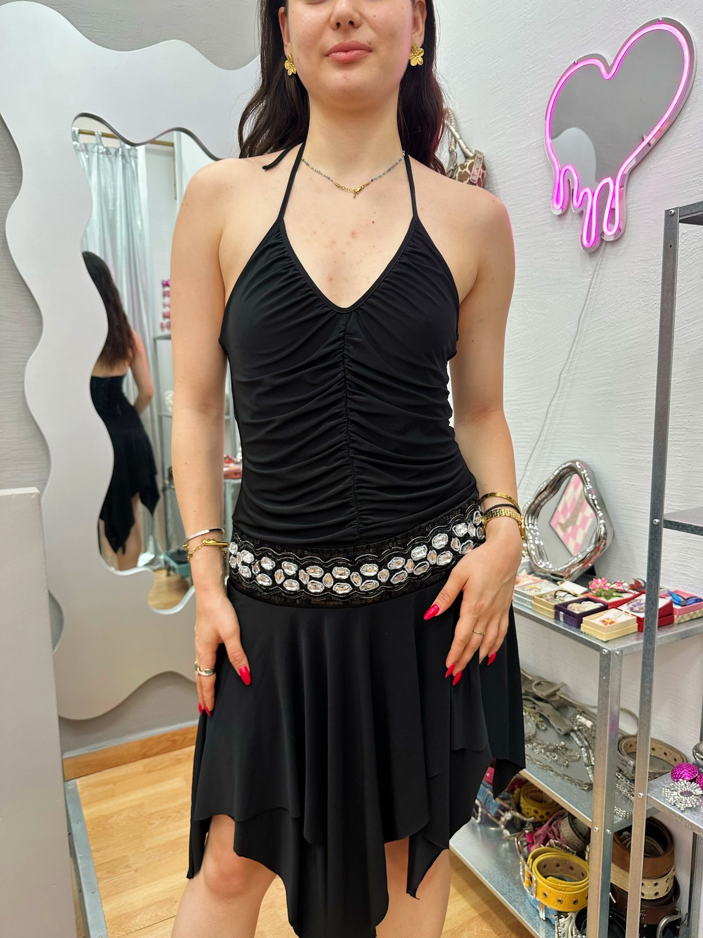 Black mini dress
