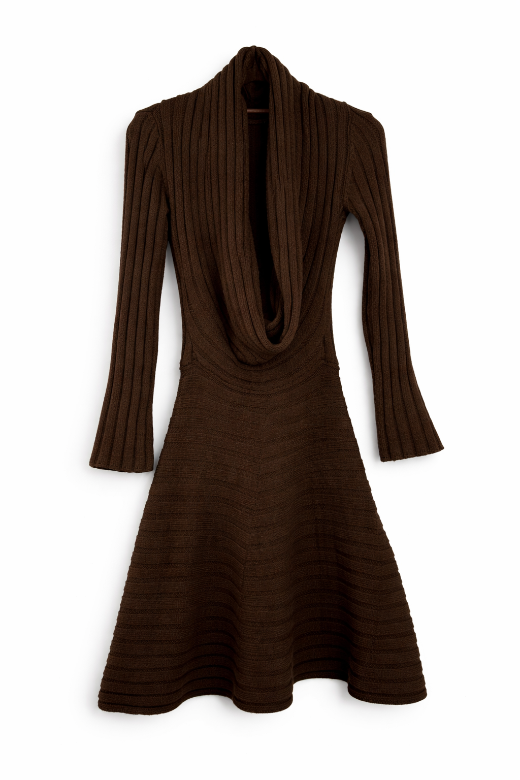 Knitted draped collar dress