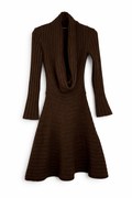 Knitted draped collar dress